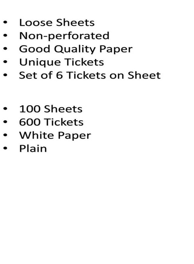 Party Stuff Classic Tambola Housie Ticket Loose Sheets, Paper, White, 100 Sheets, 600 Tickets - Image 4